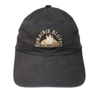 Prairie Bluff Public Golf club Strapback Baseball Cap Black One Size Town Talk